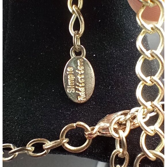 Chunky Beaded Statement Necklace Blue Green Simple Addiction Adjust 22 Inch - Picture 12 of 12